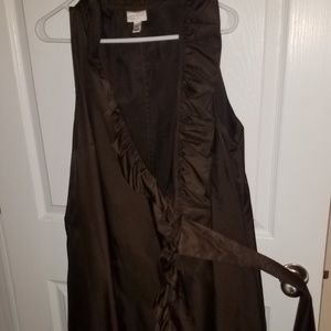 ISAAC MIZRAHI XXL WRAP DRESS BROWN